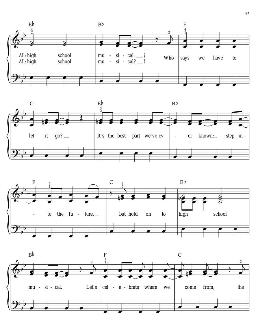 High School Musical Easy Piano scores gallery preview page 3