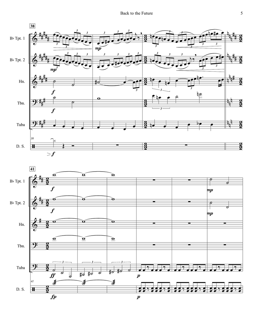 Back To The Future Brass Quintet scores gallery preview page 6