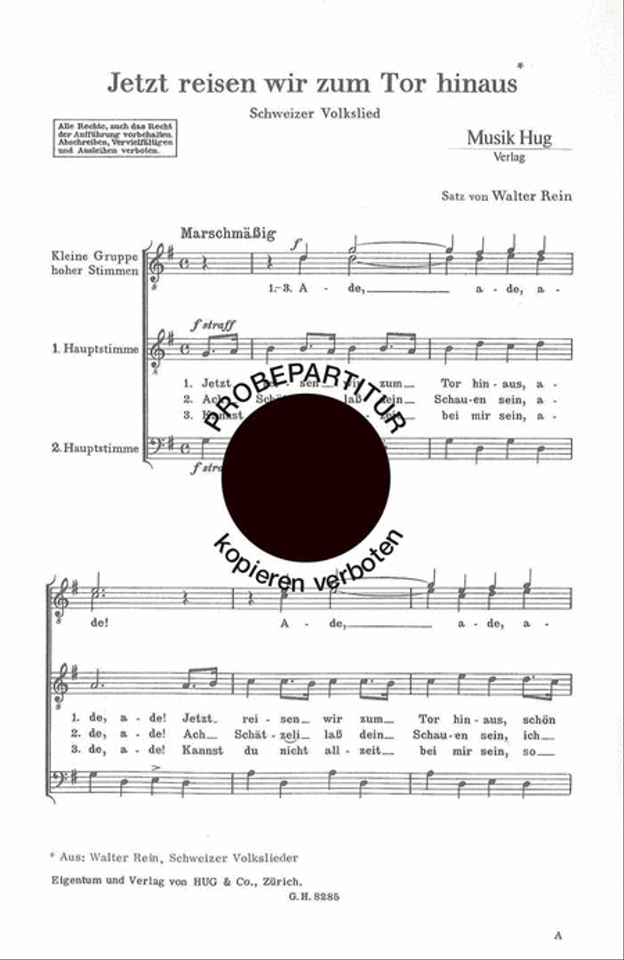 Jetzt reisen wir zum Tor Jetzt reisen wir zum Tor Men's Choir scores gallery preview page 1