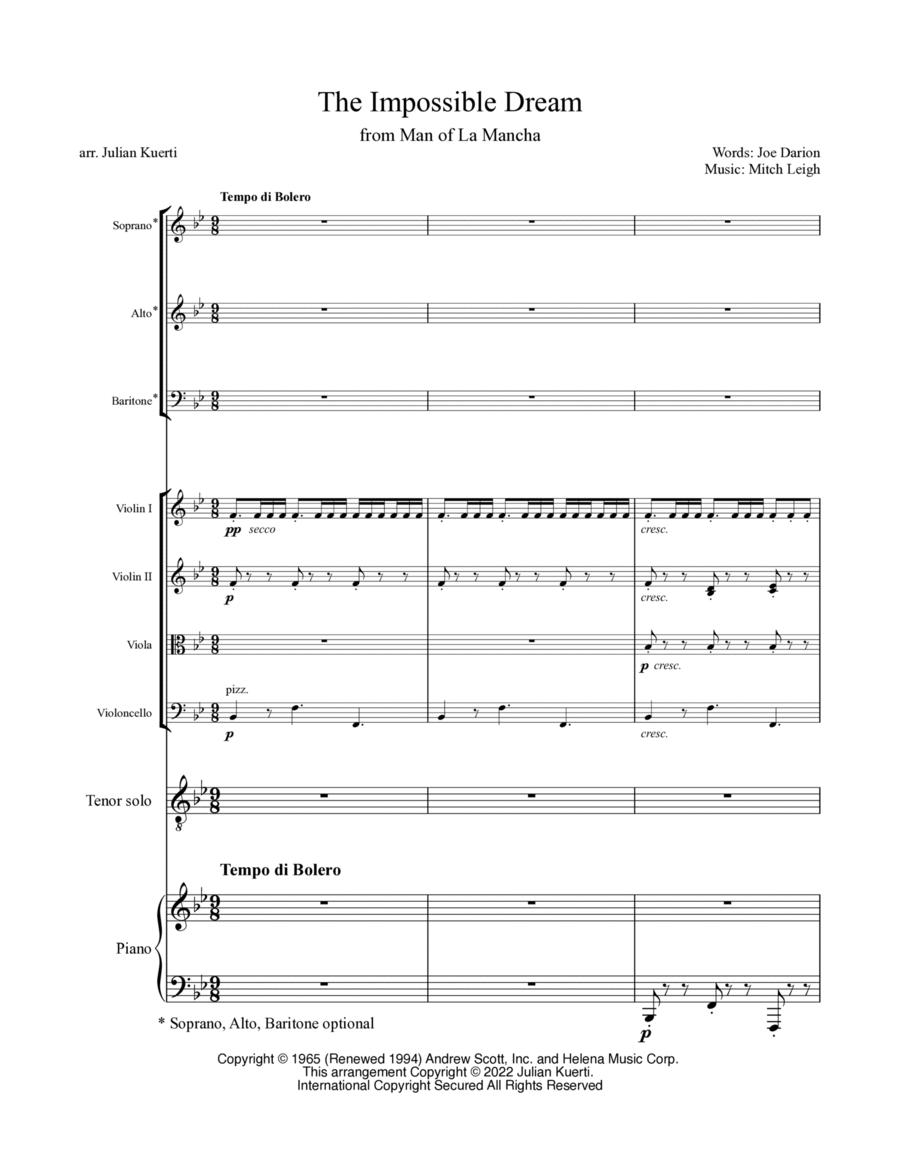 The Impossible Dream (the Quest) Large Ensemble scores gallery preview page 1