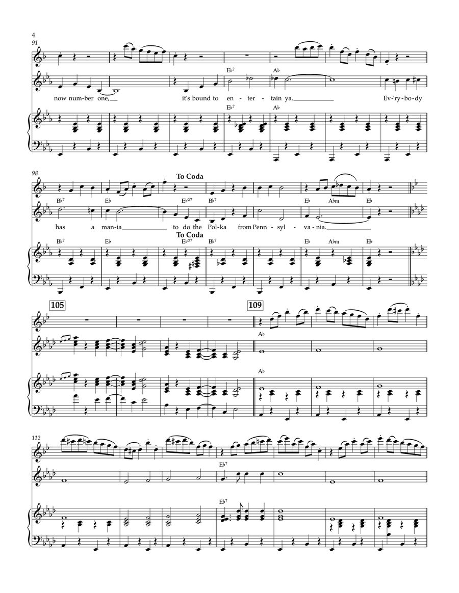 Pennsylvania Polka Piano Solo scores gallery preview page 4