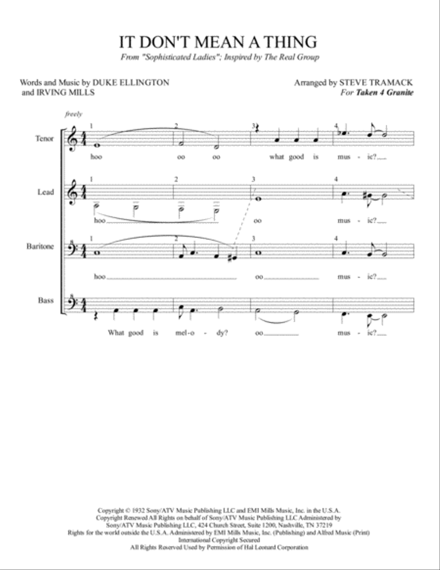 It Don't Mean A Thing (If It Ain't Got That Swing) SSAA scores gallery preview page 1