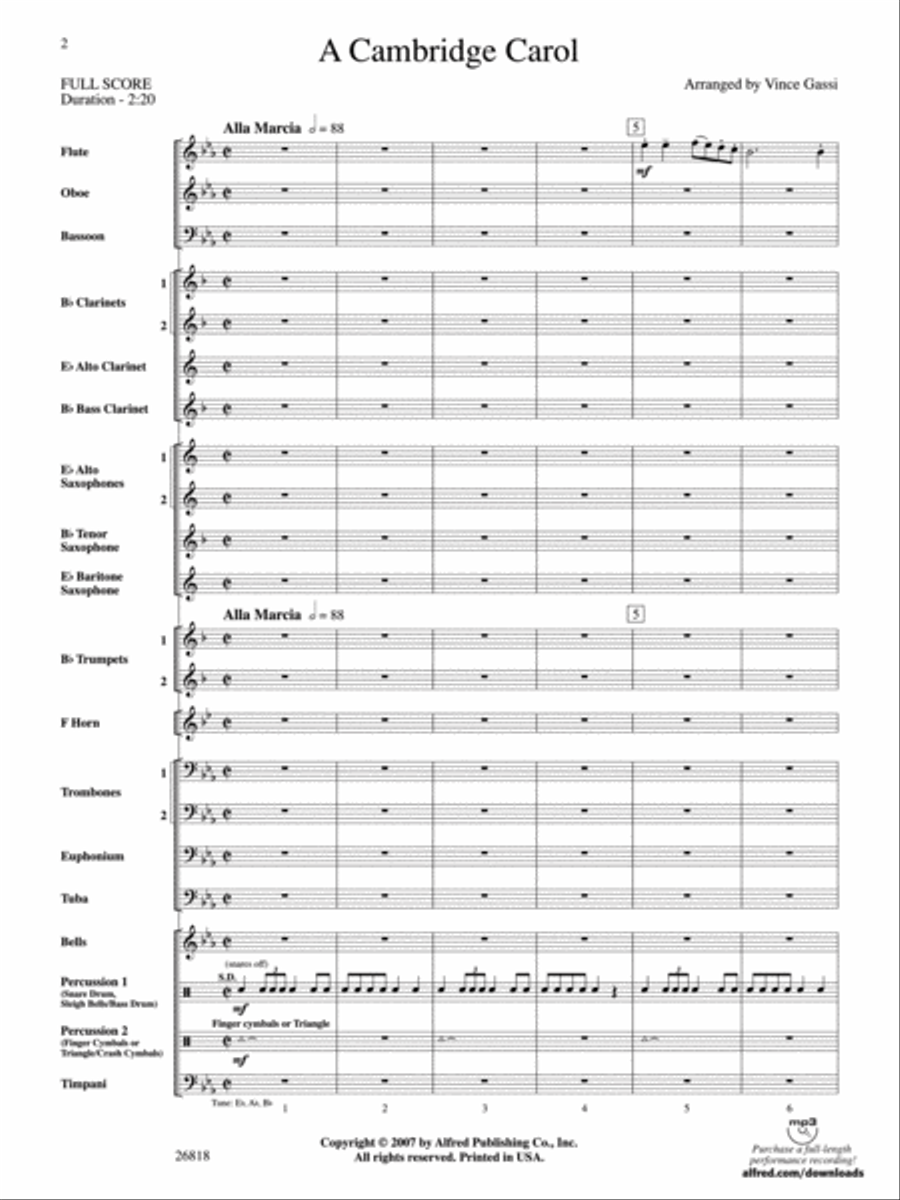 A Cambridge Carol A Cambridge Carol Concert Band scores gallery preview page 2