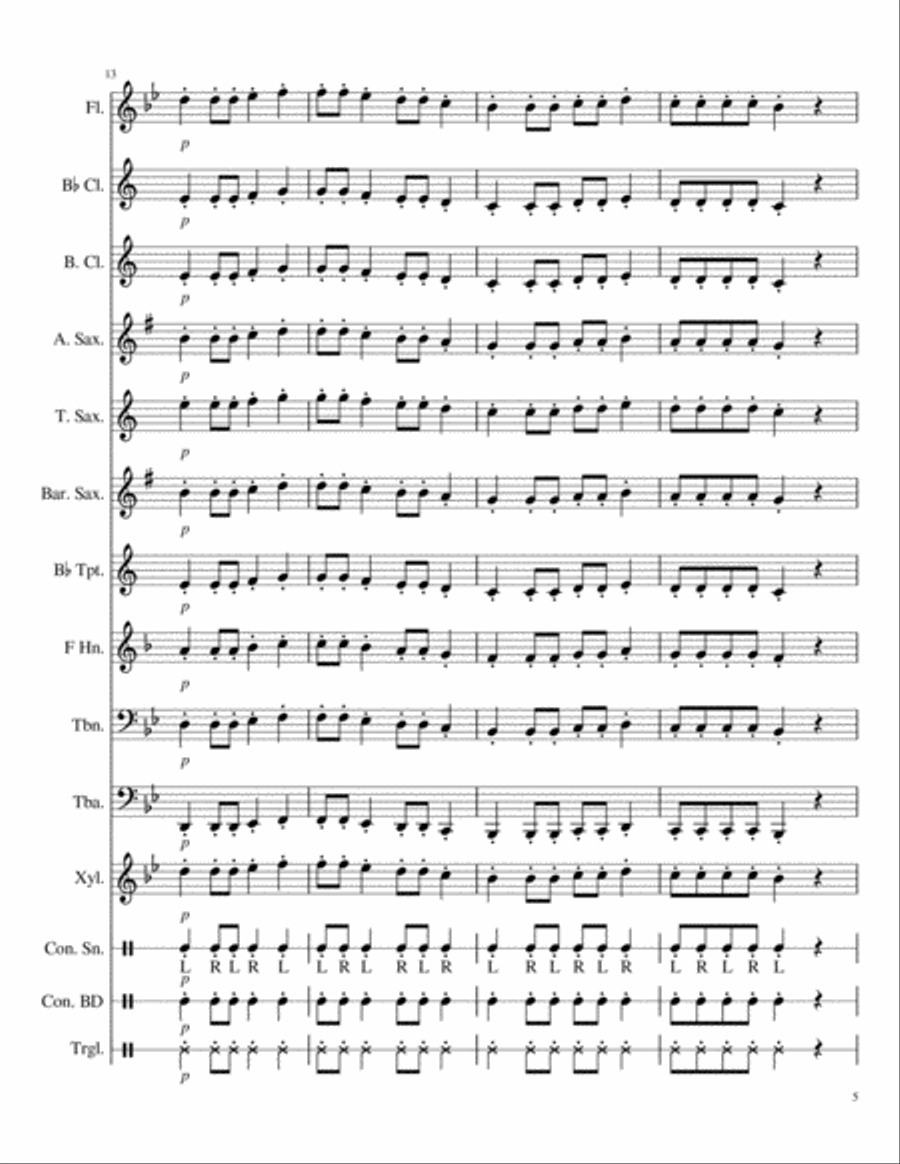 Ode to Joy Beginning Band Skill Builder Concert Band scores gallery preview page 5