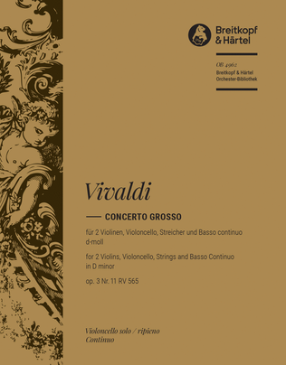 Book cover for Concerto grosso in D minor Op. 3/11 RV 565
