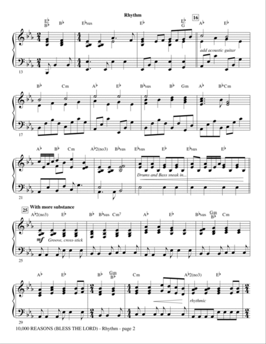 10,000 Reasons (Bless The Lord) - Rhythm Choir scores gallery preview page 2