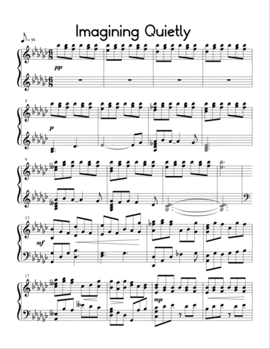 Imagining Quietly Piano Solo scores gallery preview page 1