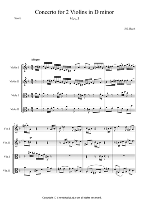 Concerto for 2 Violins in D minor BWV1043 Mov. 3