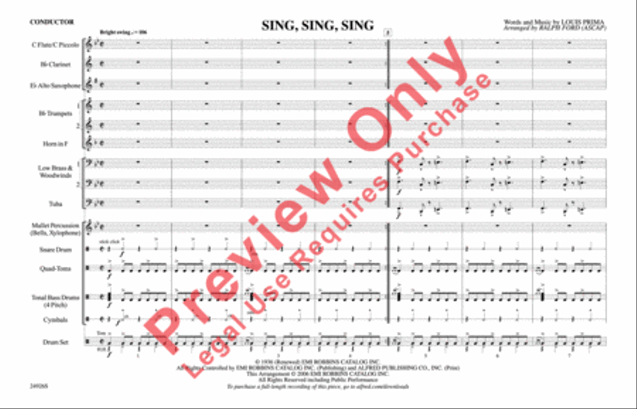 Sing, Sing, Sing Marching Band scores gallery preview page 2