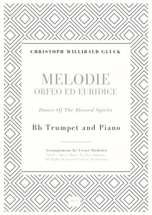 Melodie from Orfeo ed Euridice - Bb Trumpet and Piano (Full Score and Parts)