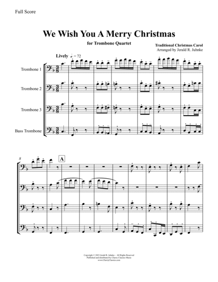 We Wish You A Merry Christmas for Trombone Quartet image number null