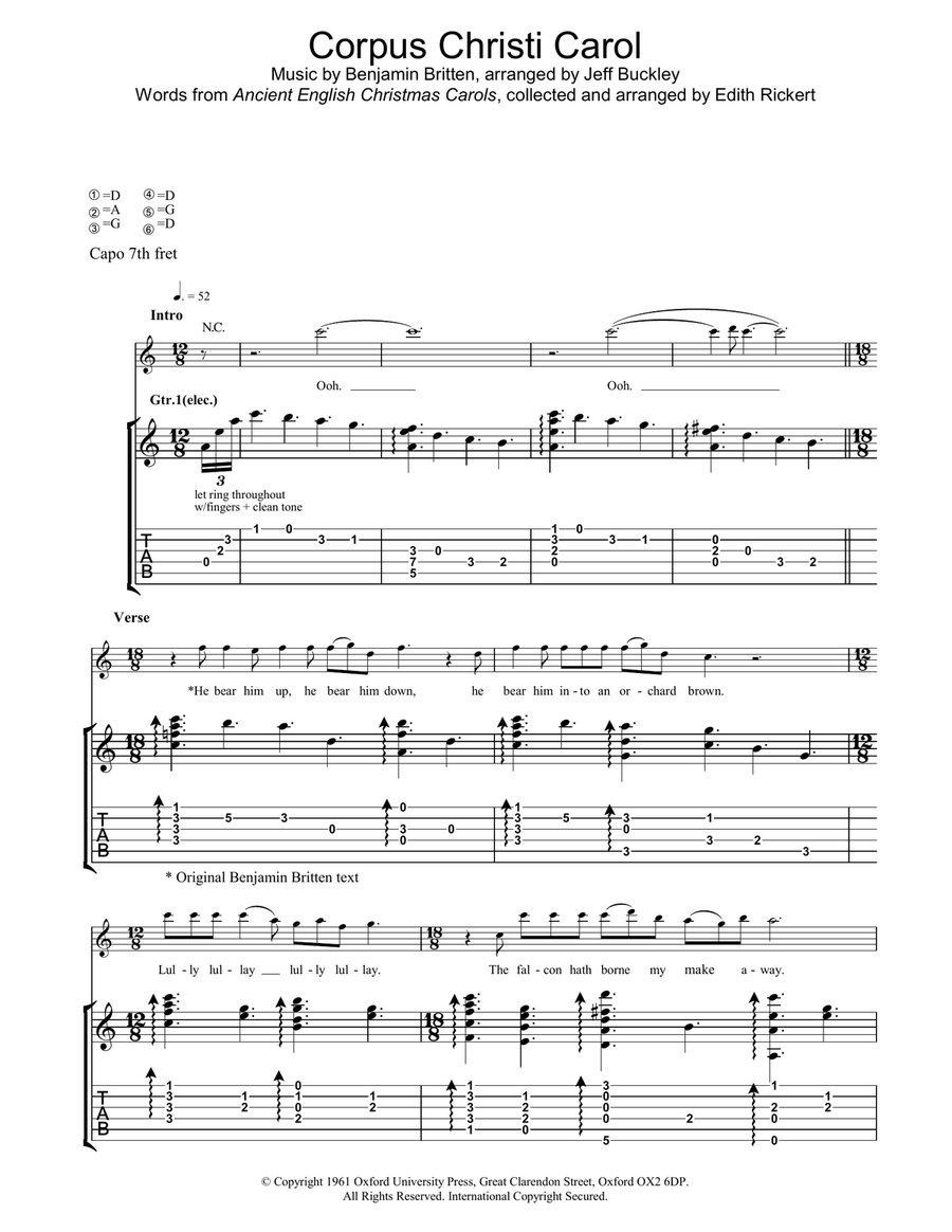 Corpus Christi Carol Acoustic Guitar scores gallery preview page 1