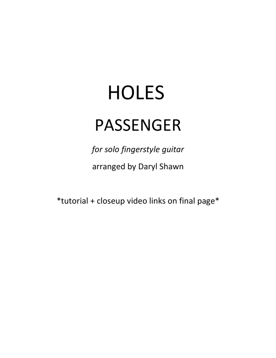 Holes Guitar Tablature scores gallery preview page 1