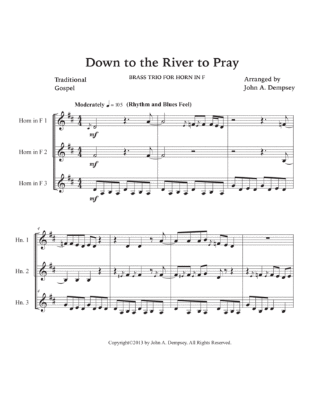 Down to the River to Pray (Horn in F Trio) image number null