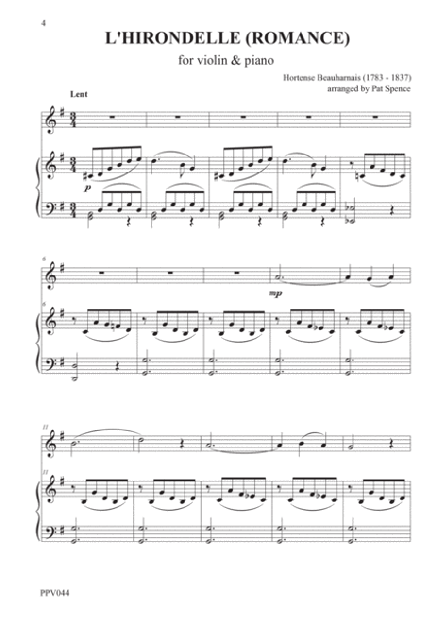 MARCH & ROMANCE for violin & piano Violin Solo scores gallery preview page 4