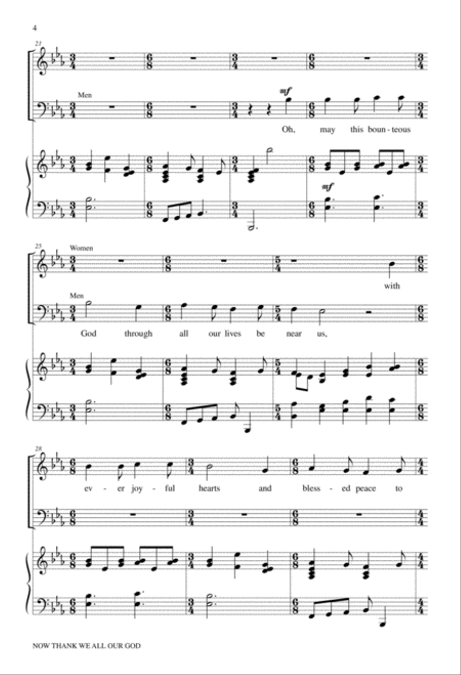Now Thank We All Our God Choir scores gallery preview page 4