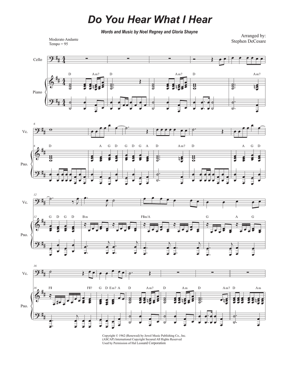 Do You Hear What I Hear Piano scores gallery preview page 1