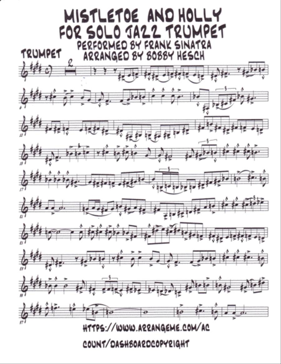 Mistletoe And Holly Trumpet Solo scores gallery preview page 2