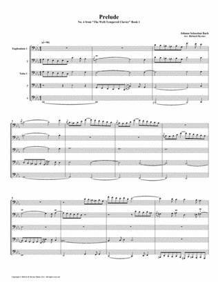 Prelude 04 from Well-Tempered Clavier, Book 1 (Euphonium-Tuba Quintet)