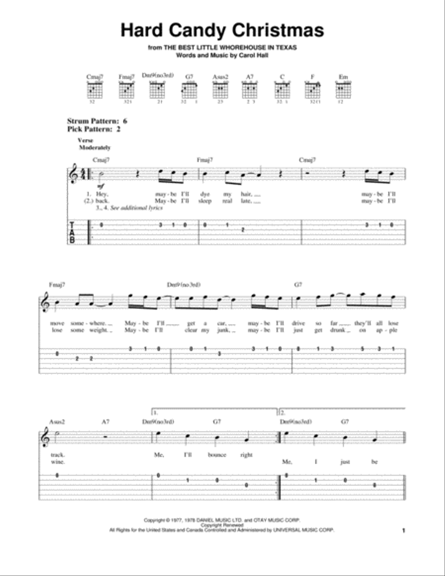 Hard Candy Christmas Hard Candy Christmas Guitar Tablature scores gallery preview page 1