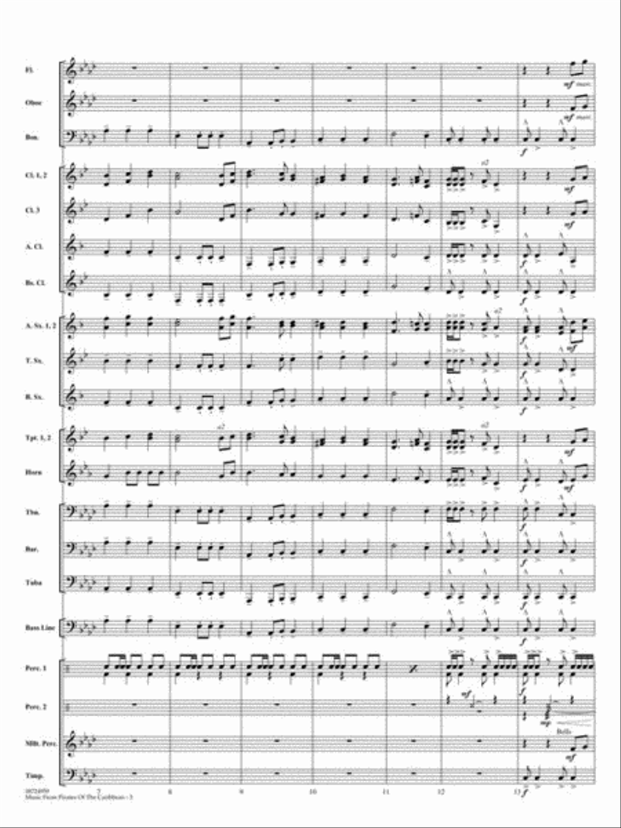 Music from Pirates of the Caribbean Concert Band scores gallery preview page 5