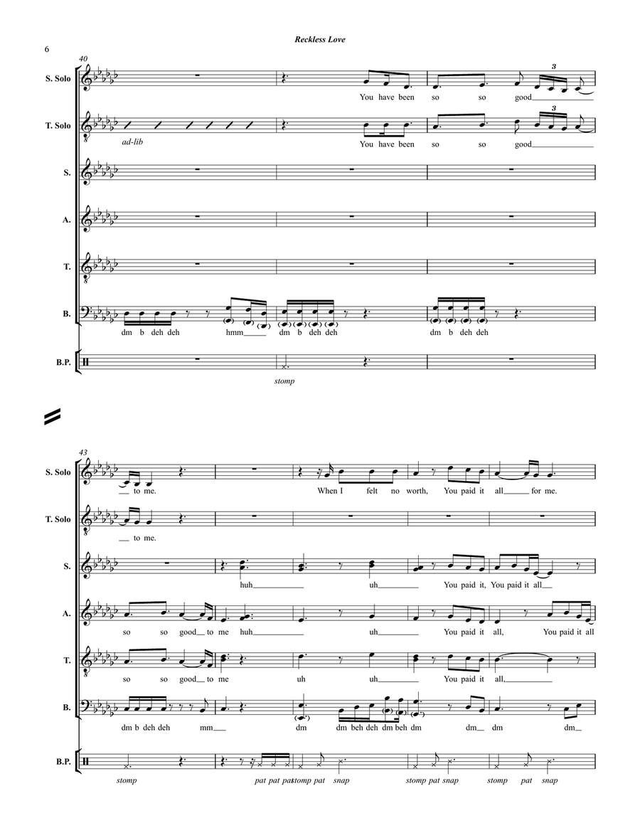 Reckless Love 4-Part scores gallery preview page 6