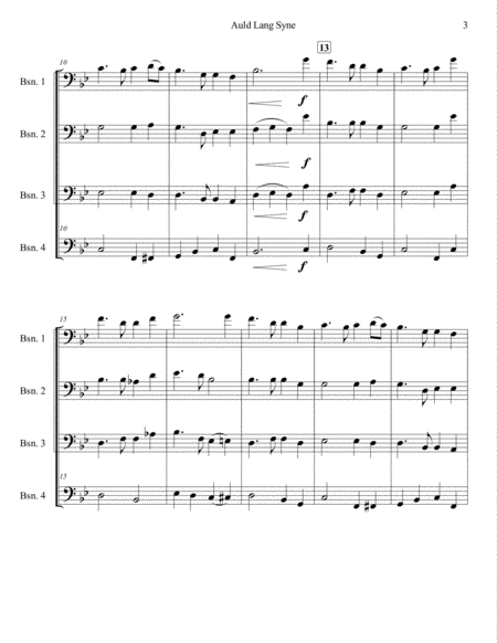 Auld Lang Syne for Bassoon Quartet image number null