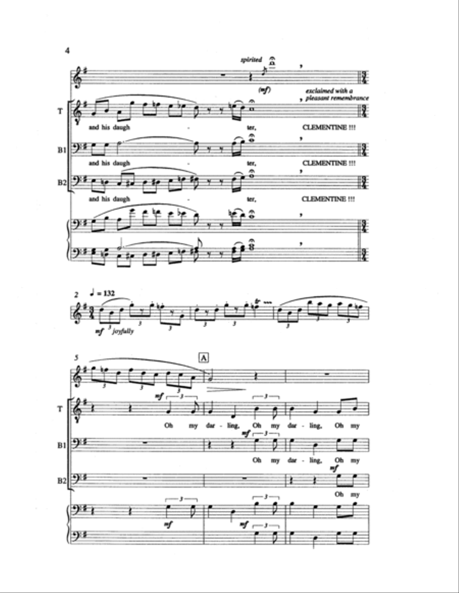 American Ballads: 4. Clementine TTBB scores gallery preview page 3
