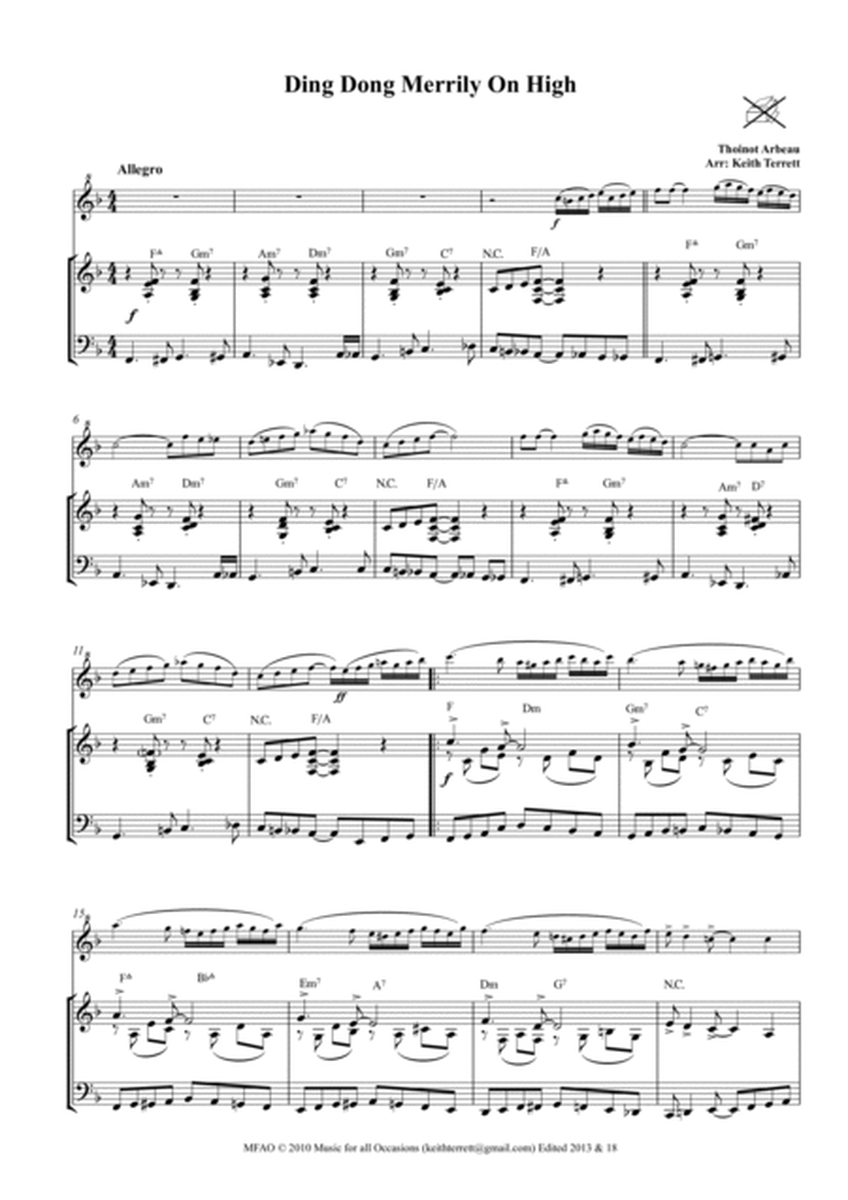8 Swinging Xmas Carols for Descant (Soprano Recorder) & Piano image number null