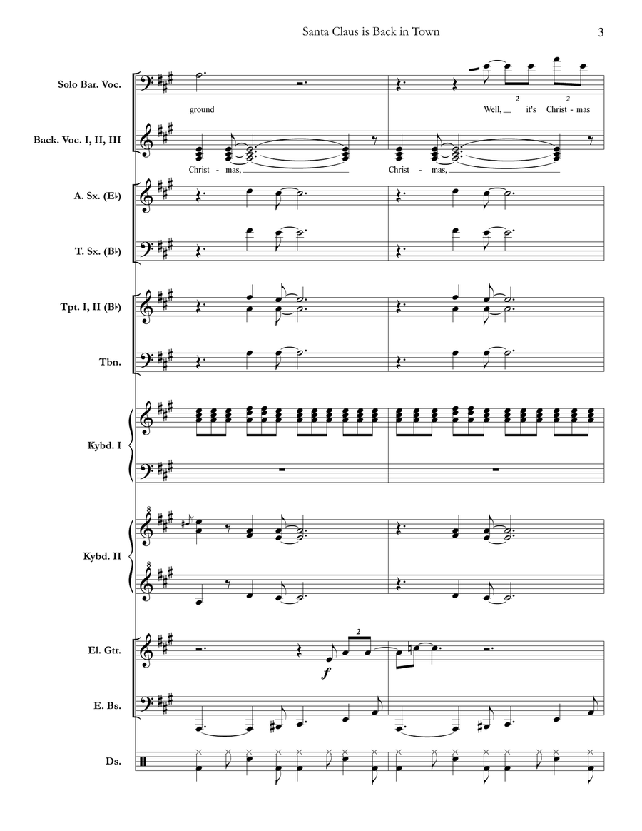 Santa Claus Is Back In Town Small Ensemble scores gallery preview page 3