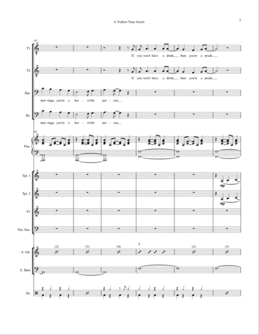 Follow Your Arrow Large Ensemble scores gallery preview page 3