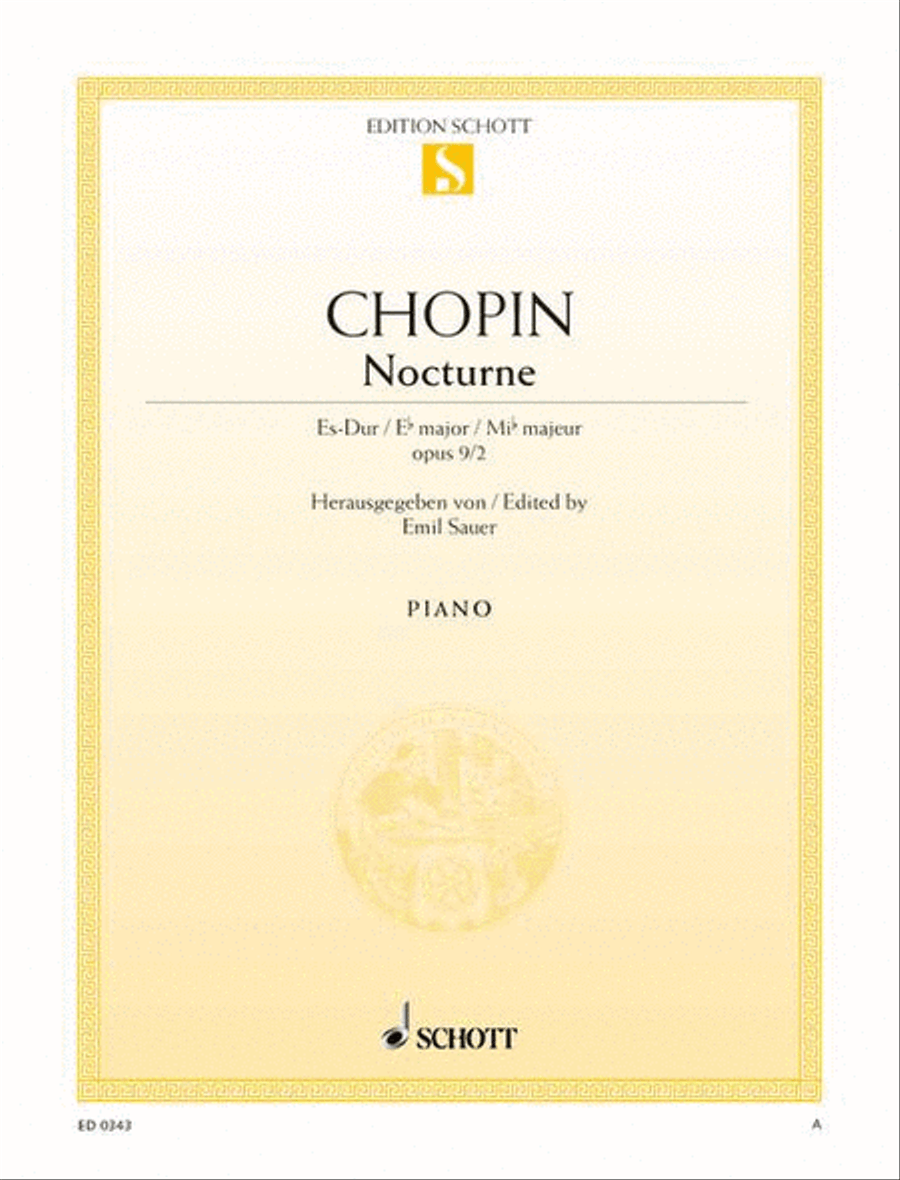 Nocturne in E-flat Major, Op. 9, No. 2 Piano Solo scores gallery preview page 1