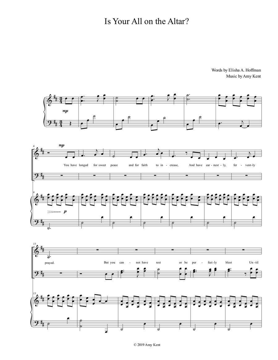 Is Your All on the Altar 4-Part scores gallery preview page 1