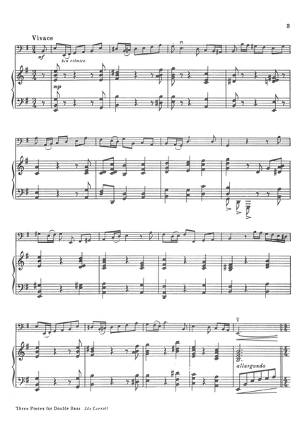 Three Pieces for Double Bass by Ida Carroll