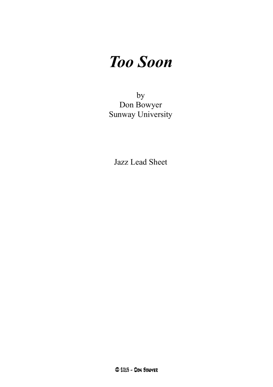 Too Soon Jazz Ensemble scores gallery preview page 1