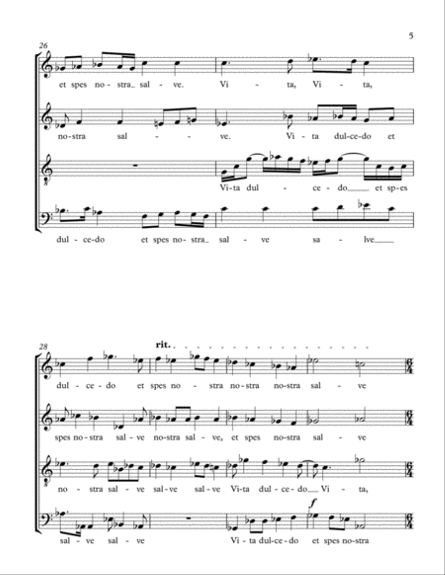 Salve Regina, Op. 18 4-Part scores gallery preview page 5