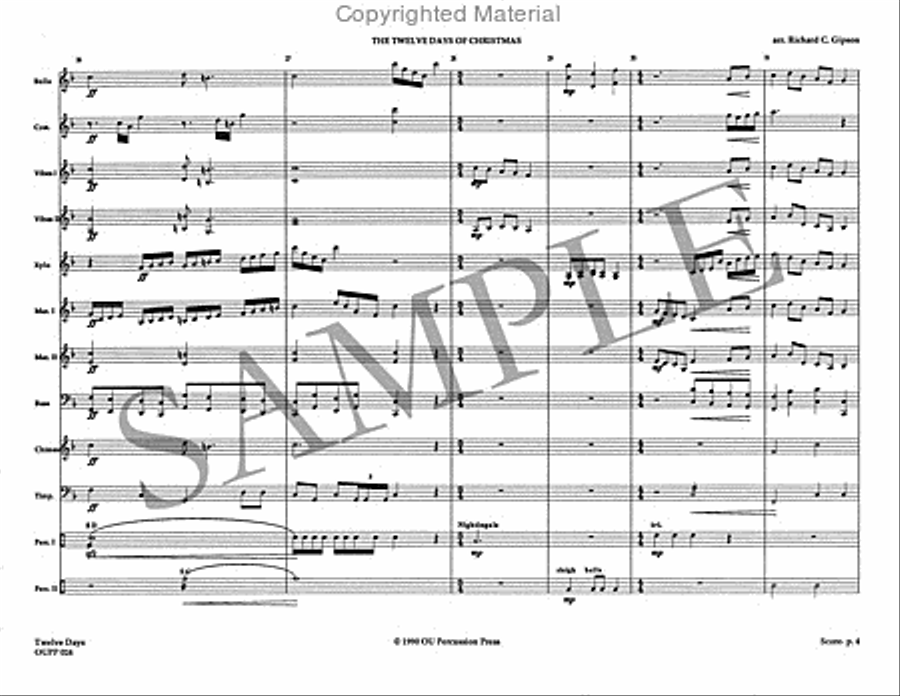 The Twelve Days of Christmas Percussion Ensemble scores gallery preview page 5