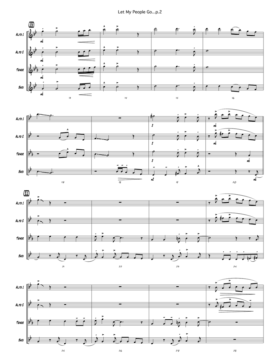 Let My People Go Woodwind Quartet scores gallery preview page 3