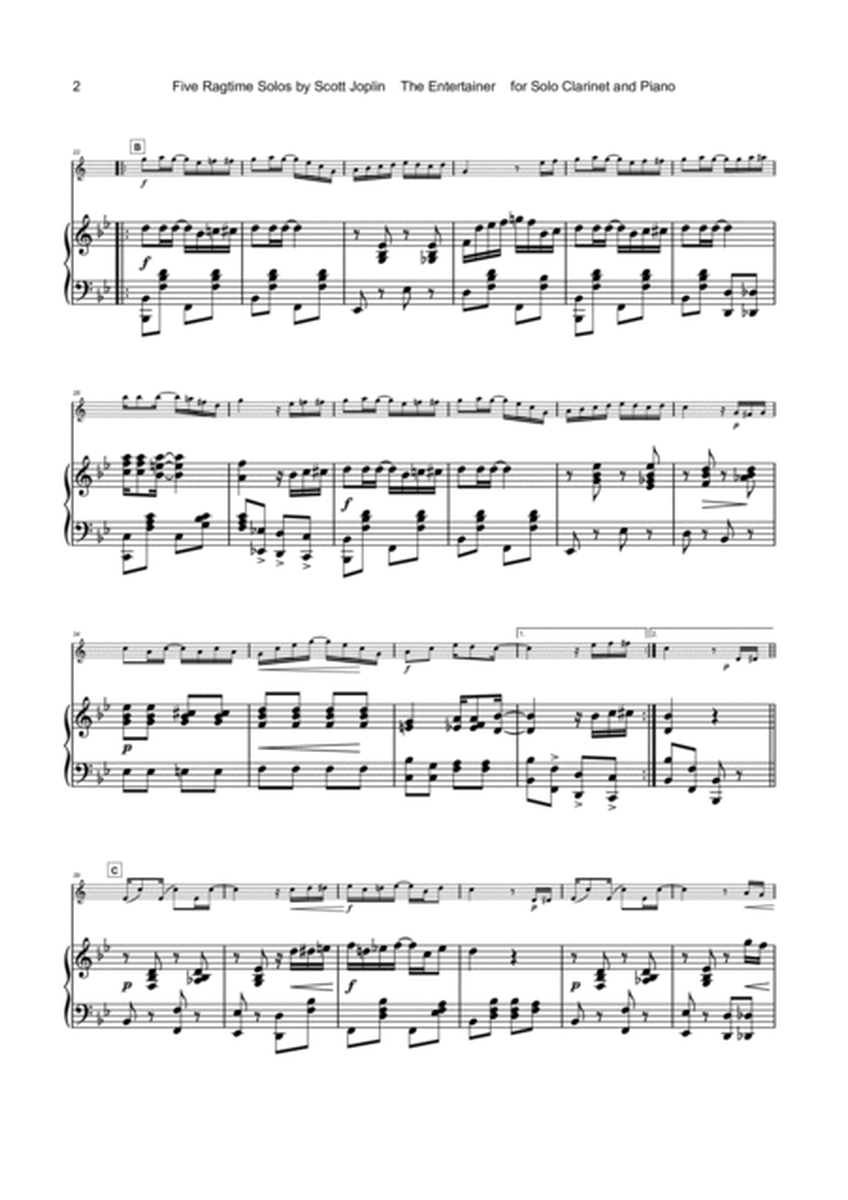 Five Ragtime Solos by Scott Joplin for Clarinet and Piano