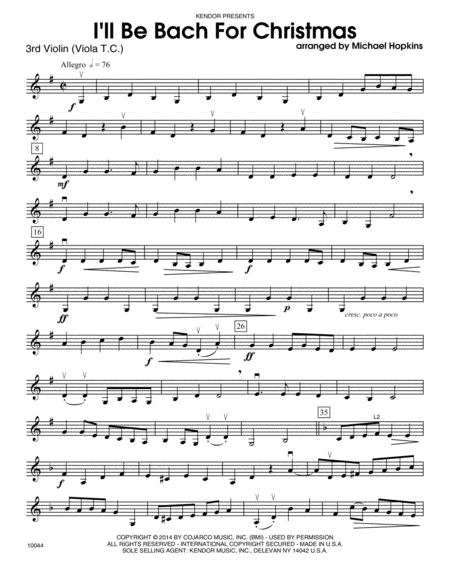 I'll Be Bach For Christmas - 3rd Violin