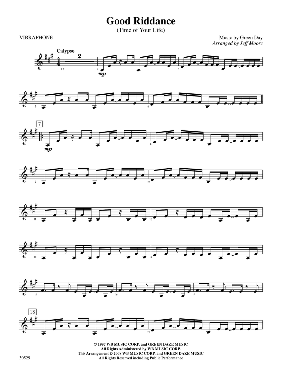 Good Riddance (Time of Your Life): Vibraphone