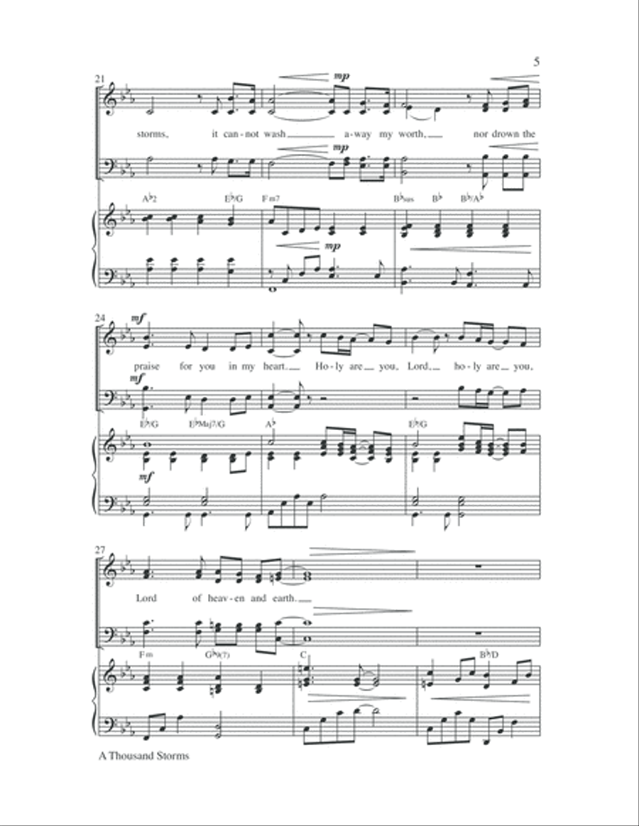 A Thousand Storms 4-Part scores gallery preview page 5