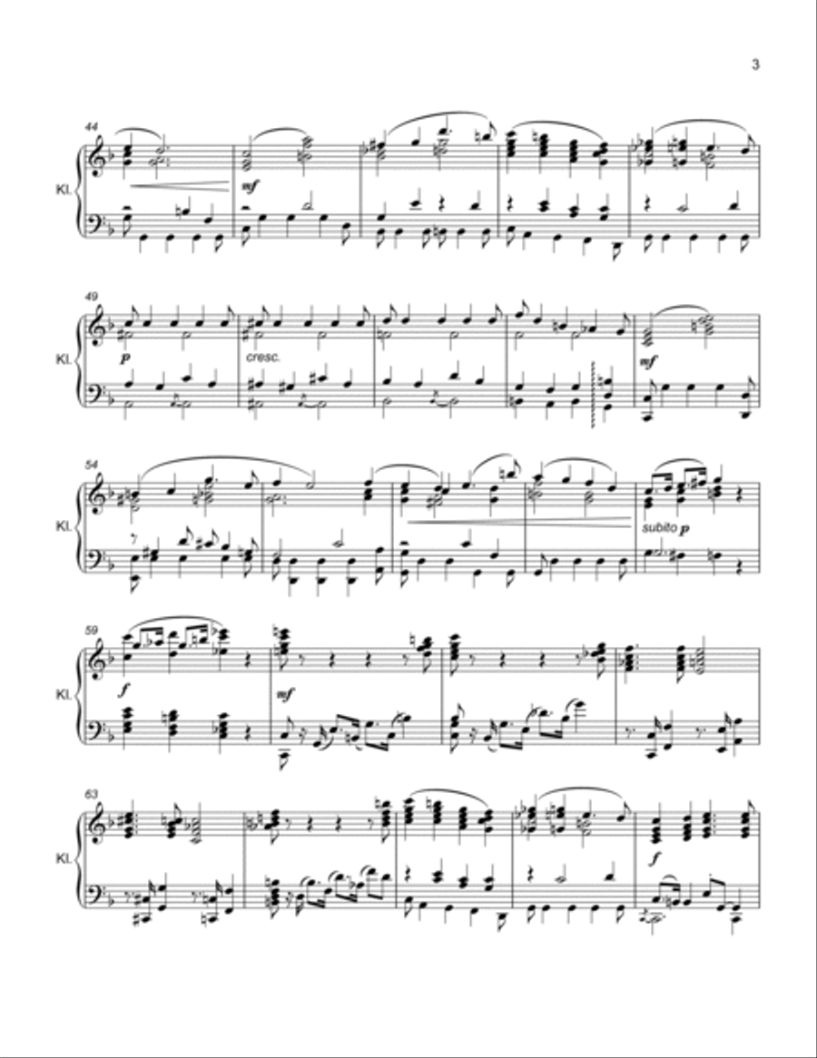 Ode to Erich Wolfgang Korngold for Solo Piano Piano Solo scores gallery preview page 3