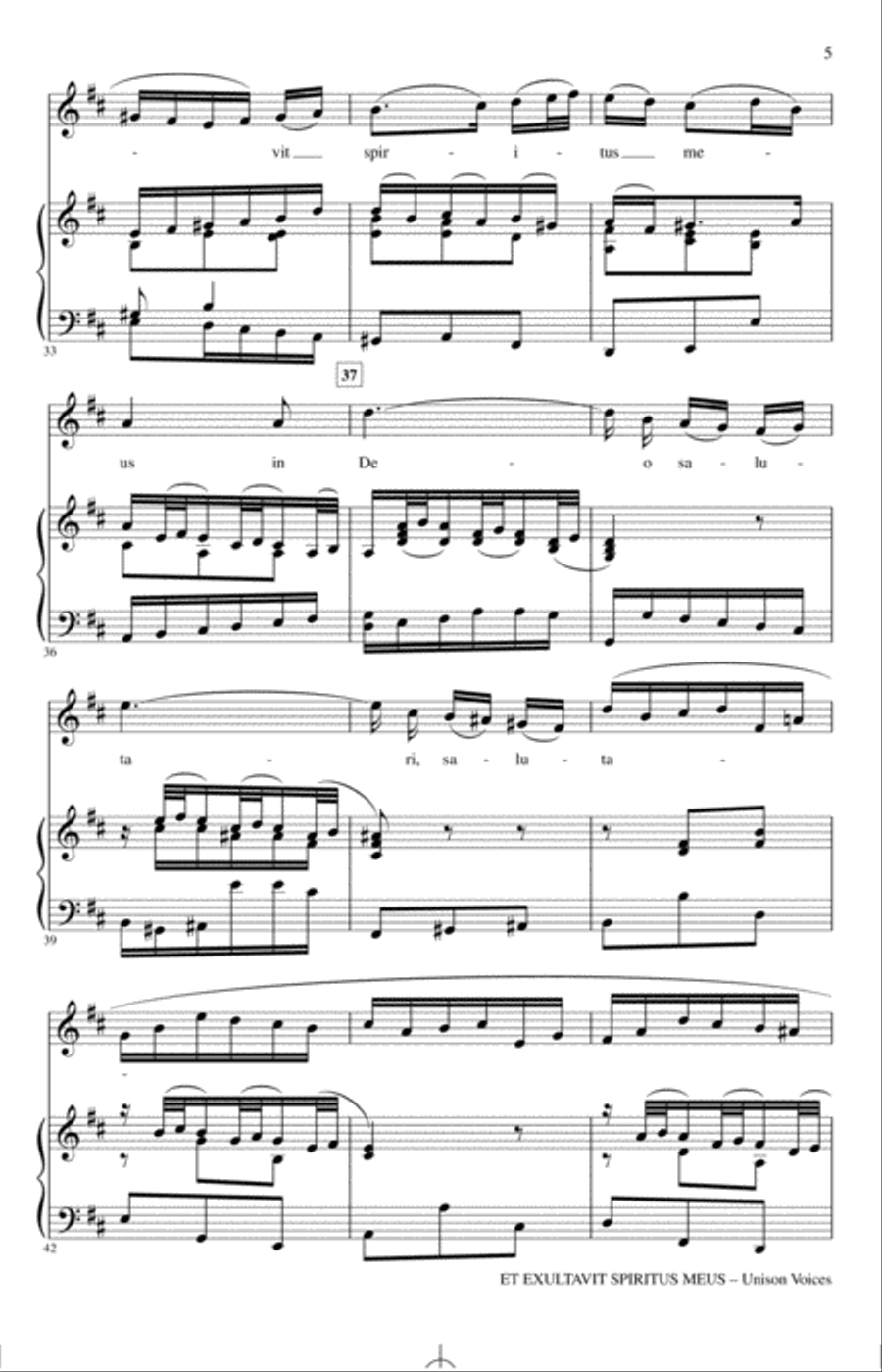 Et Exultavit Spiritus Meus Unison Choir scores gallery preview page 3