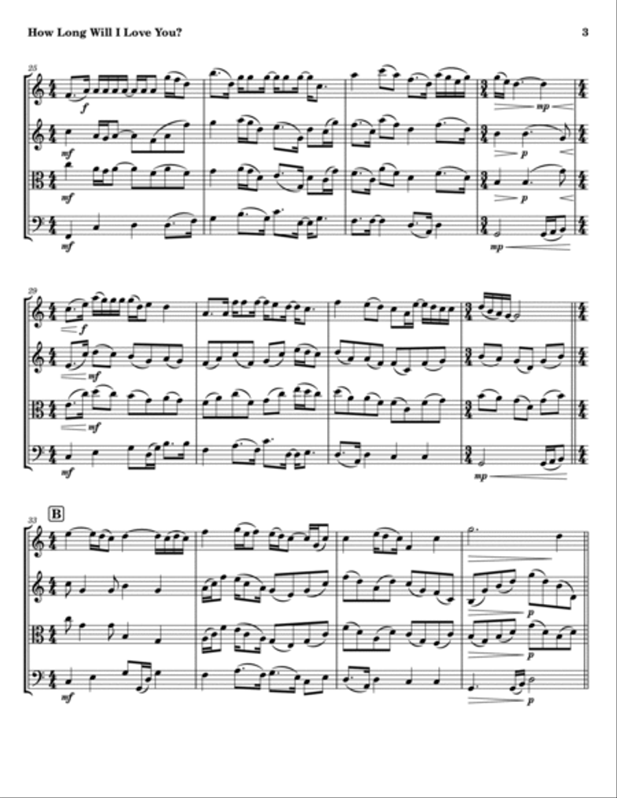 How Long Will I Love You String Trio scores gallery preview page 3