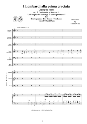 Verdi-I Lombardi alla prima Crociata(Act1-II)All'empio che infrange...Solo voices-Choir STB and pian