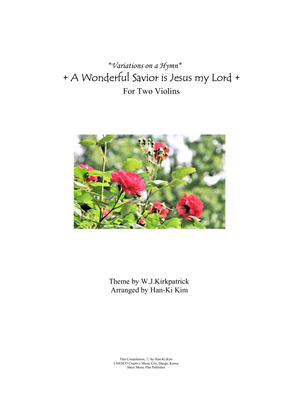 Book cover for A Wonderful Saviour is Jesus my Lord (For Violin Duet)