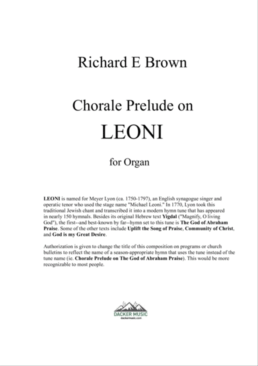 Chorale Prelude on Leoni Organ Solo scores gallery preview page 2
