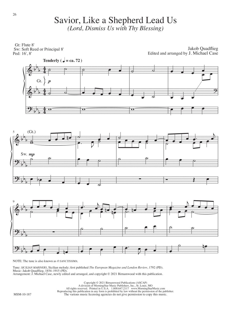 Savior, Like a Shepherd Lead Us Organ scores gallery preview page 1