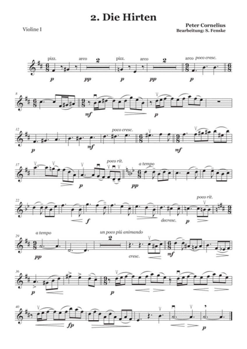 Peter Cornelius Weihnachtslieder - 2. Die Hirten Violine 1